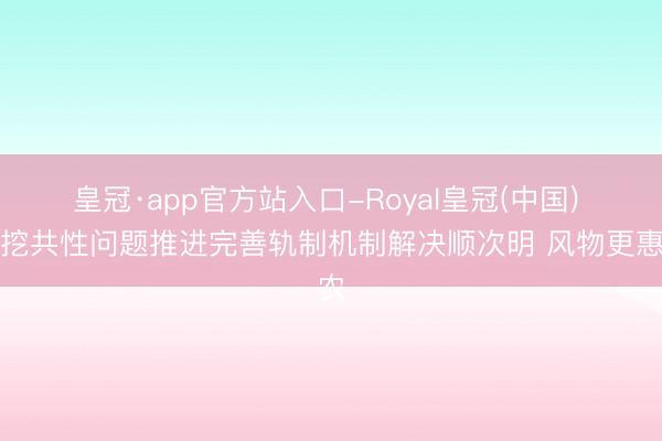 皇冠·app官方站入口-Royal皇冠(中国) 深挖共性问题推进完善轨制机制解决顺次明 风物更惠农