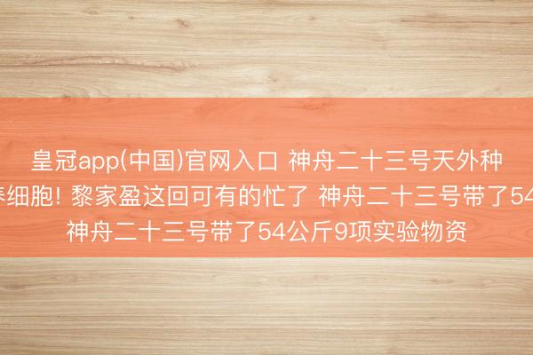 皇冠app(中国)官网入口 神舟二十三号天外种水稻、造电板、养细胞! 黎家盈这回可有的忙了 神舟二十三号带了54公斤9项实验物资