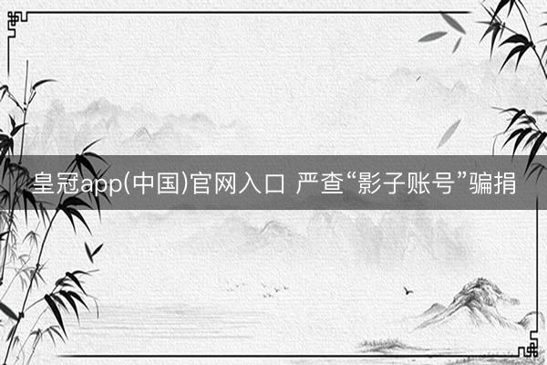 皇冠app(中国)官网入口 严查“影子账号”骗捐