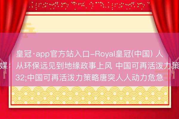 皇冠·app官方站入口-Royal皇冠(中国) 人人媒体聚焦｜好意思媒：从环保远见到地缘政事上风 中国可再活泼力策略唐突人人动力危急