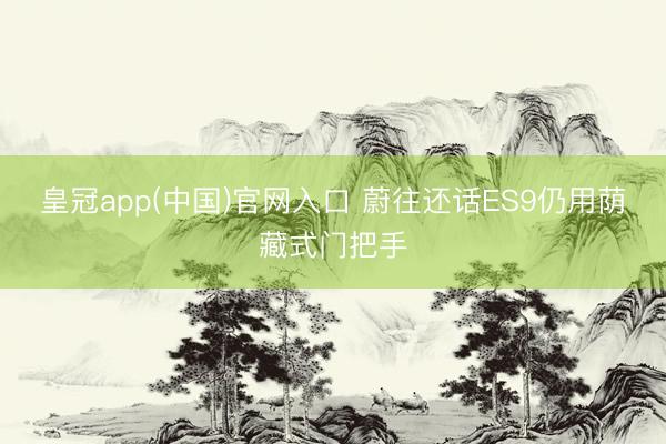 皇冠app(中国)官网入口 蔚往还话ES9仍用荫藏式门把手